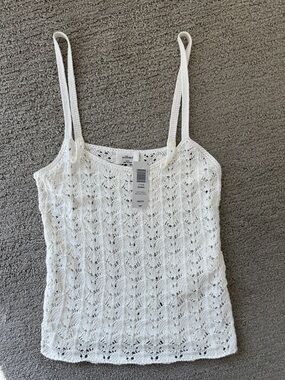 Wilfred White Crochet Knit Camisole